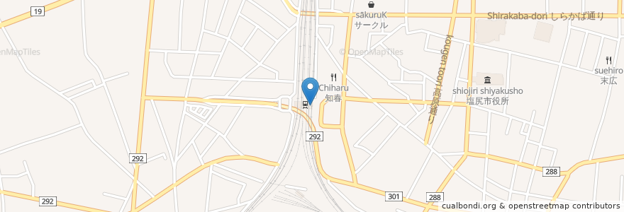 Mapa de ubicacion de MIDORI Cafe en Japan, 長野県, 塩尻市.