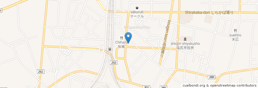 Mapa de ubicacion de Katekyo学院 en 日本, 長野県, 塩尻市.