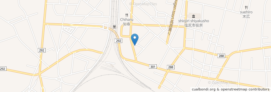 Mapa de ubicacion de 万里村 en 日本, 長野県, 塩尻市.