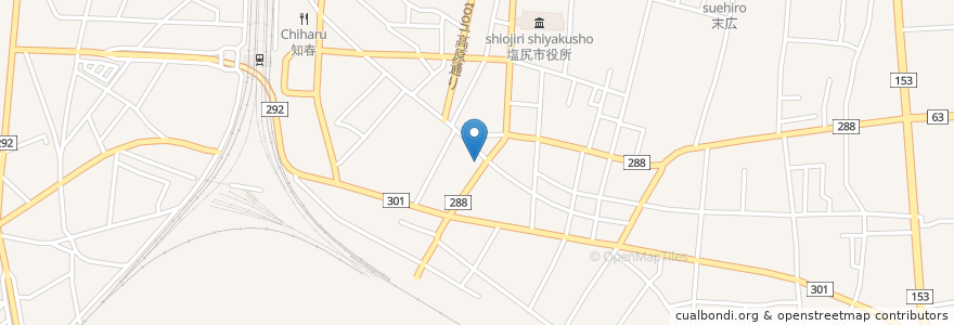 Mapa de ubicacion de うず潮 en 일본, 나가노현, 塩尻市.