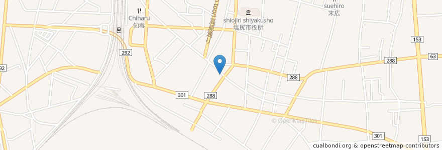 Mapa de ubicacion de ジパング en 日本, 長野県, 塩尻市.