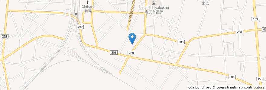 Mapa de ubicacion de 呑食堂 てつ en 日本, 長野県, 塩尻市.