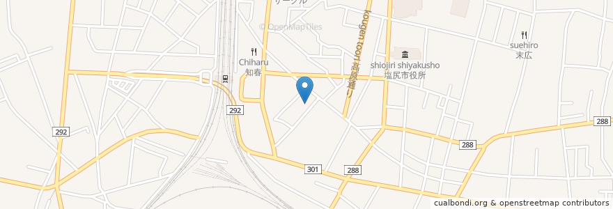 Mapa de ubicacion de 中山外科内科 en Jepun, 長野県, 塩尻市.