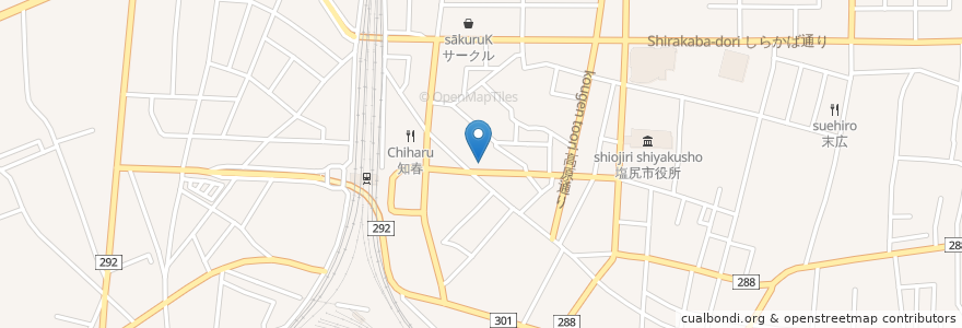 Mapa de ubicacion de くらや en Япония, Нагано, 塩尻市.