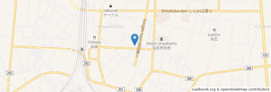 Mapa de ubicacion de 大門七番町公民館 en 日本, 長野県, 塩尻市.