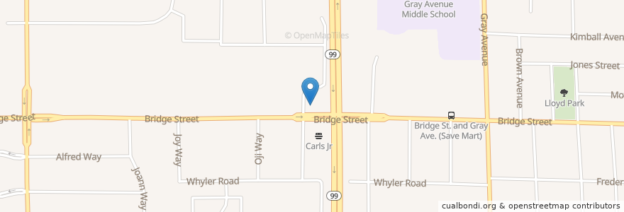 Mapa de ubicacion de Wendy's en Estados Unidos De América, California, Sutter County, Yuba City.