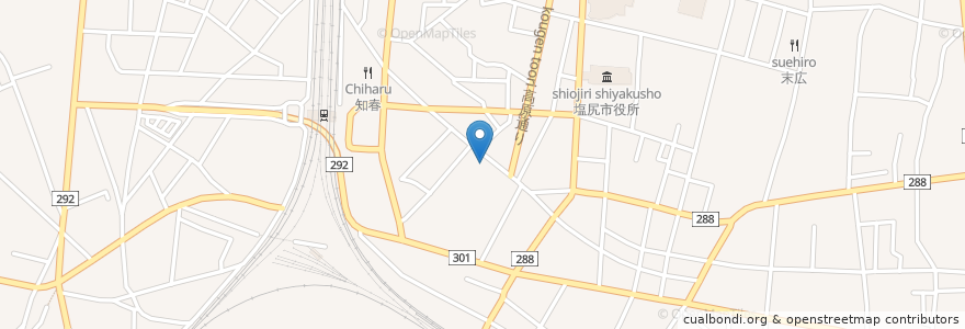 Mapa de ubicacion de ぶどう畑 en 日本, 長野県, 塩尻市.