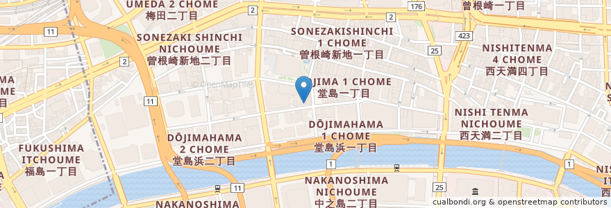 Mapa de ubicacion de 雅しゅとうとう en Япония, Осака, 大阪市, 北区.