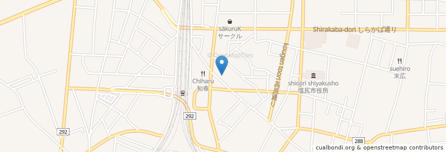 Mapa de ubicacion de まつだアイクリニック en 日本, 長野県, 塩尻市.