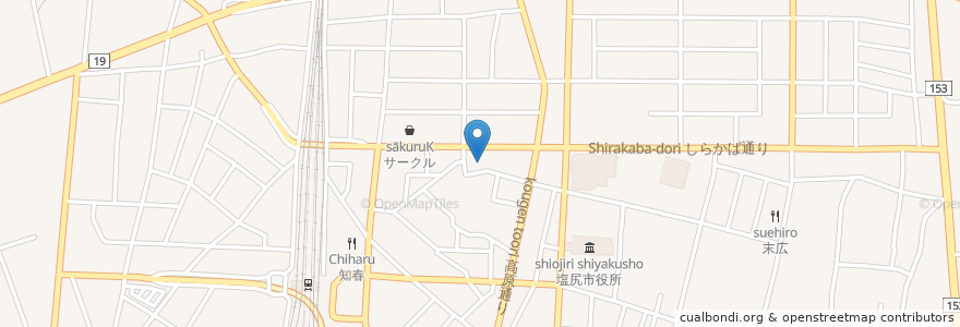 Mapa de ubicacion de 塩尻めぐみ幼稚園 en Japão, Nagano, 塩尻市.
