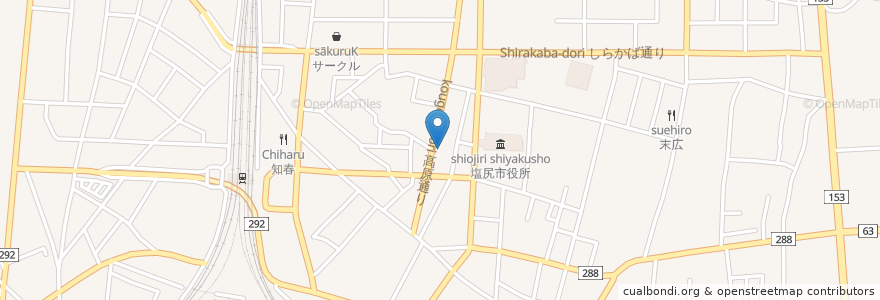 Mapa de ubicacion de 白木第二歯科医院 en 日本, 長野県, 塩尻市.