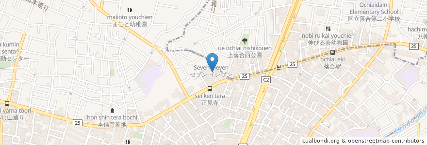 Mapa de ubicacion de カフェ傳 en ژاپن, 東京都, 中野区.