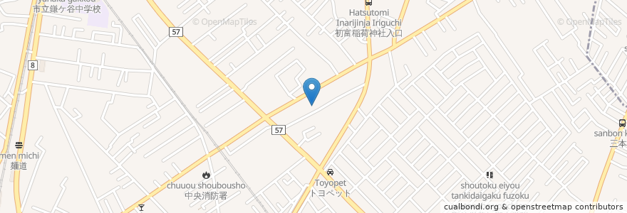 Mapa de ubicacion de 鎌ヶ谷市南初富コミュニティセンター en Japão, 千葉県, 鎌ケ谷市.