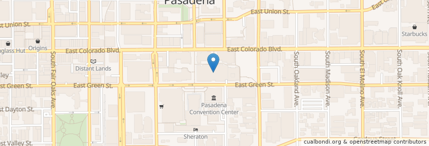 Mapa de ubicacion de Arclight Pasadena en Соединённые Штаты Америки, Калифорния, Los Angeles County, Pasadena.