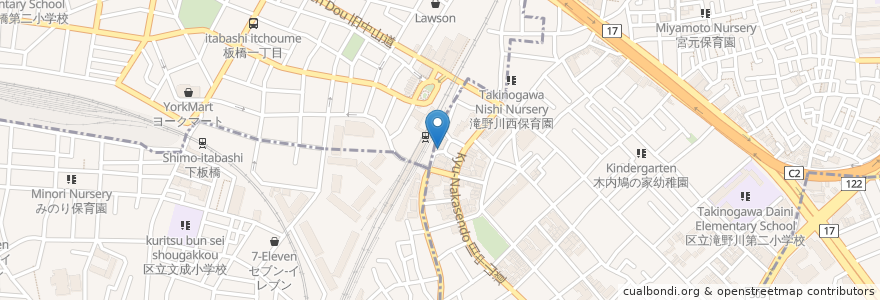 Mapa de ubicacion de 滝野川警察署 板橋駅東口交番 en Japan, Tokyo, Kita.