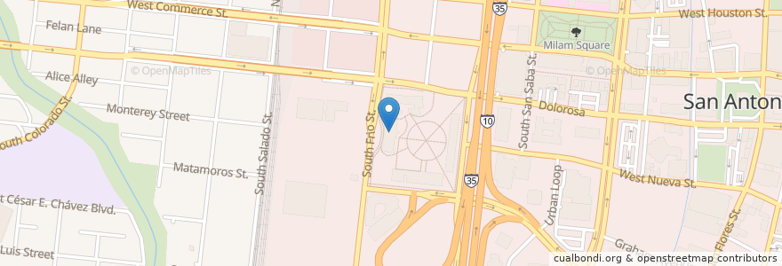 Mapa de ubicacion de Starbucks en États-Unis D'Amérique, Texas, Bexar County, San Antonio.