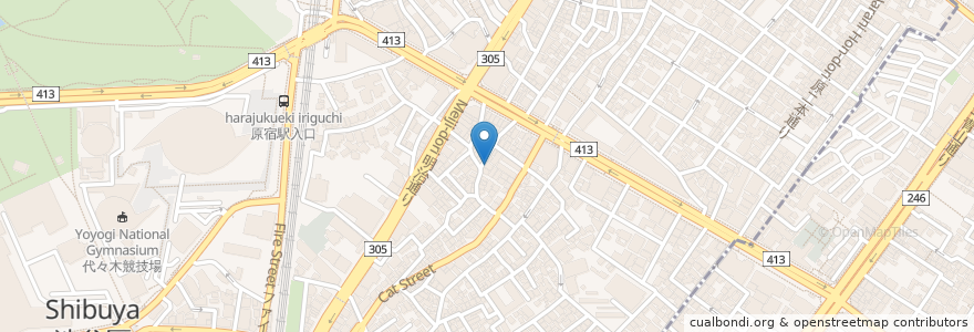 Mapa de ubicacion de Café Ronron en Jepun, 東京都, 渋谷区.