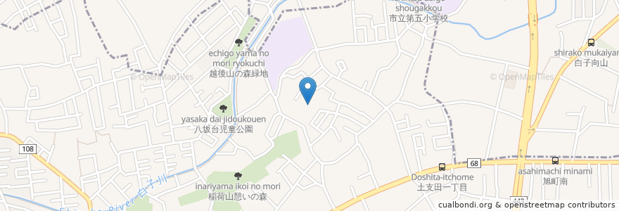 Mapa de ubicacion de 土支田八幡宮 en 日本, 東京都, 和光市, 練馬区.