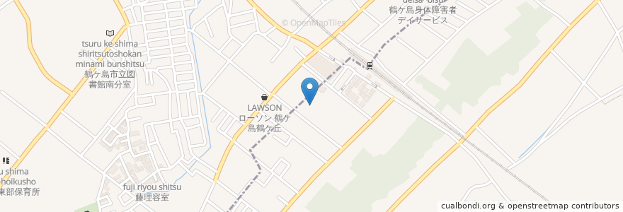 Mapa de ubicacion de アルカーサル迎賓館 en Jepun, 埼玉県, 鶴ヶ島市, 川越市.