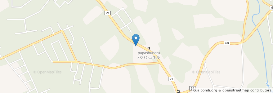 Mapa de ubicacion de 珈琲工房 en اليابان, 栃木県, 那須郡, 那須町.