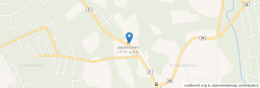 Mapa de ubicacion de 那々川 en 日本, 栃木県, 那須郡, 那須町.