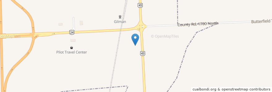 Mapa de ubicacion de Robin's Nest Restaurant & Lounge en الولايات المتّحدة الأمريكيّة, إلينوي, Iroquois County.