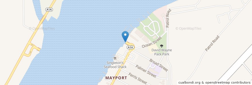 Mapa de ubicacion de Mayport Village en 美利坚合众国/美利堅合眾國, 佛罗里达州/佛羅里達州, 杜瓦尔县/杜瓦爾縣/杜瓦爾郡, 杰克逊维尔/傑克遜維爾.