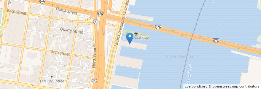 Mapa de ubicacion de Cherry Street Pier en Vereinigte Staaten Von Amerika, Pennsylvania, Philadelphia County, Philadelphia.