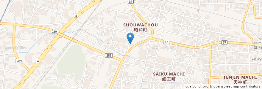 Mapa de ubicacion de デニーズ 白河昭和町店 en Япония, Фукусима, Сиракава.