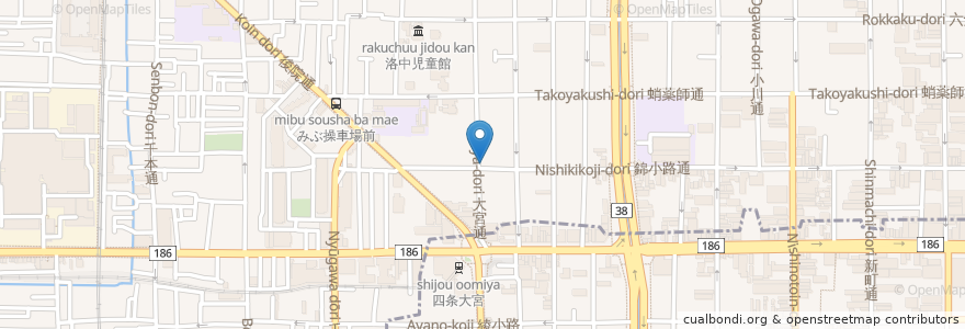 Mapa de ubicacion de bar en اليابان, 京都府, 京都市, 中京区.