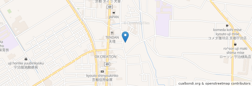 Mapa de ubicacion de 巨椋神社 en 日本, 京都府, 宇治市.