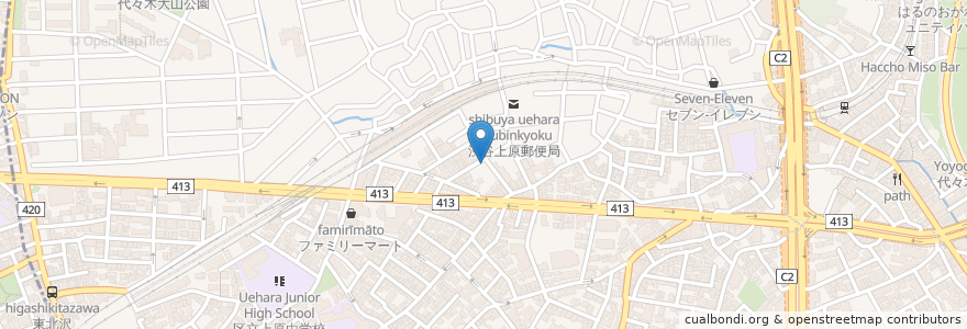 Mapa de ubicacion de ぶれあ保育園 en Giappone, Tokyo, Shibuya.