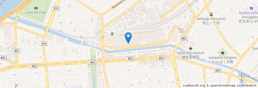 Mapa de ubicacion de クア・アイナ バーガー ソラマチ en اليابان, 東京都, 墨田区.