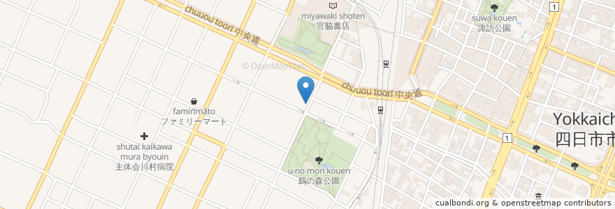 Mapa de ubicacion de レッズバーガーストア en Япония, Миэ, 四日市市.