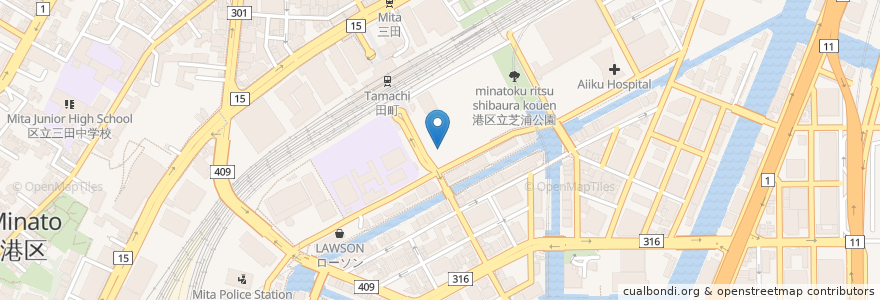 Mapa de ubicacion de 肉めし岡むら屋 田町東口 en 일본, 도쿄도, 미나토.