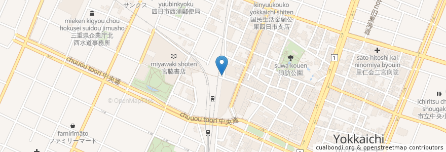 Mapa de ubicacion de おでん つつ井 en Japan, Präfektur Mie, 四日市市.