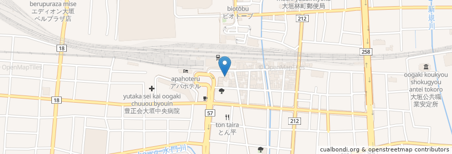 Mapa de ubicacion de や台ずし en اليابان, 岐阜県, 大垣市.