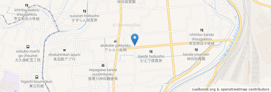 Mapa de ubicacion de ひらふみ医院 en 日本, 大阪府, 寝屋川市.