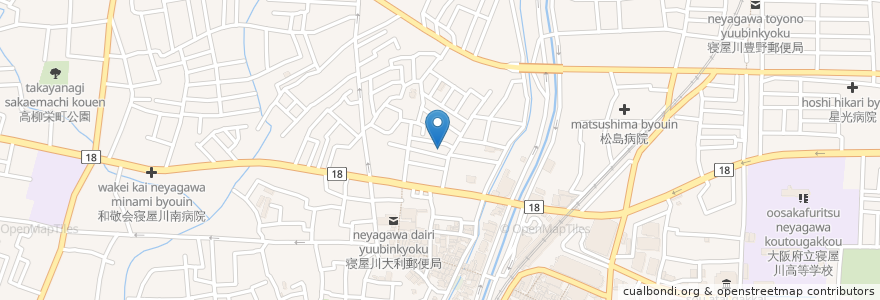 Mapa de ubicacion de 居酒屋はちきん en 日本, 大阪府, 寝屋川市.