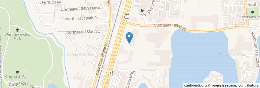 Mapa de ubicacion de Starbucks en アメリカ合衆国, フロリダ州, マイアミ・デイド郡, Aventura.