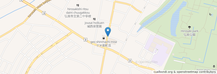 Mapa de ubicacion de 末広食堂 en 日本, 青森县, 弘前市.