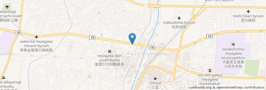 Mapa de ubicacion de 松寿司 en 일본, 오사카부, 寝屋川市.