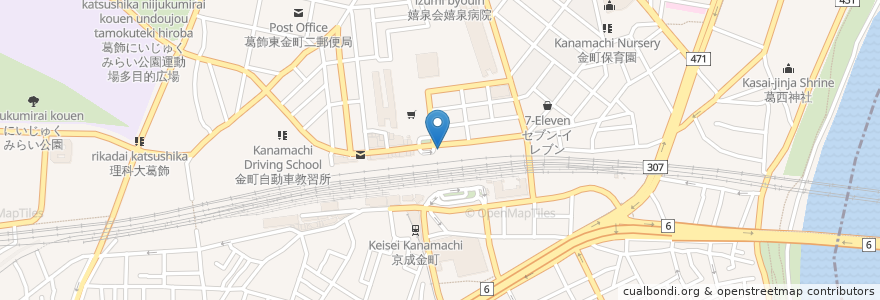 Mapa de ubicacion de 北口耳鼻科 en Jepun, 東京都, 葛飾区.