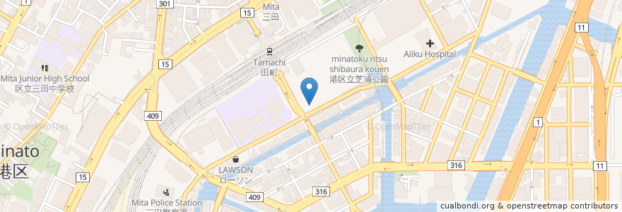 Mapa de ubicacion de 三田警察 田町駅前交番 en Jepun, 東京都, 港区.