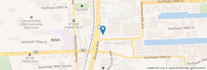 Mapa de ubicacion de PNC Bank en États-Unis D'Amérique, Floride, Comté De Miami-Dade, Aventura.