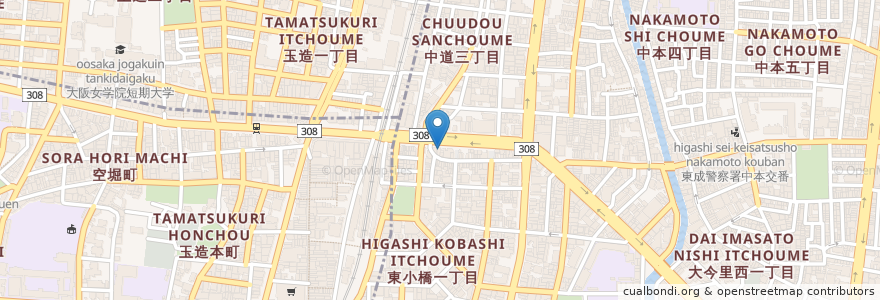 Mapa de ubicacion de JET600 en ژاپن, 大阪府, 大阪市, 東成区.