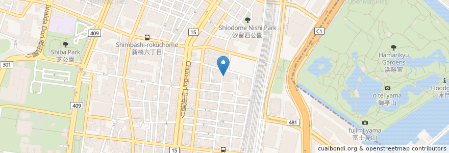Mapa de ubicacion de 山手立体全自動駐車場 en Japan, Tokio, 港区.