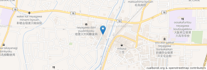 Mapa de ubicacion de 鉄焼食彩 ゆめや en Japão, 大阪府, 寝屋川市.