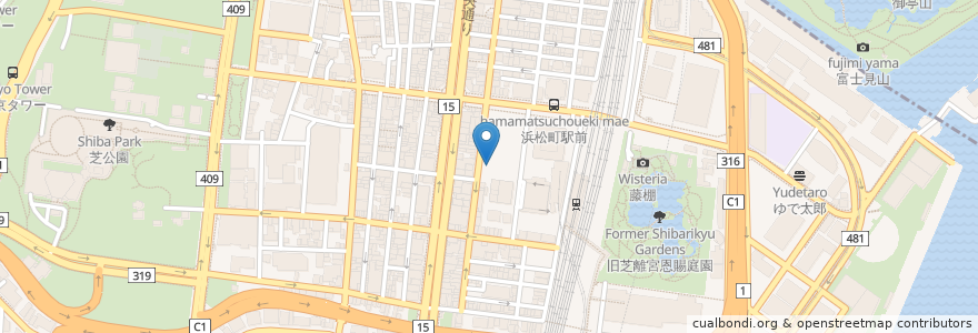 Mapa de ubicacion de タイムズ en Japão, Tóquio, 港区.
