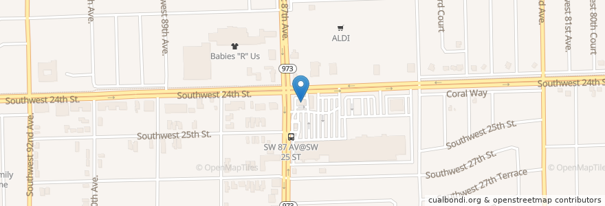 Mapa de ubicacion de TD Bank en Stati Uniti D'America, Florida, Contea Di Miami-Dade.